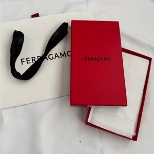 Salvatore Ferragamo Red Gift Box 8 x 4.5 with bag